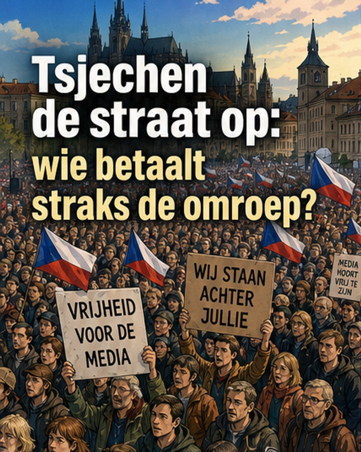 Duizenden in Tsjechië demonstreren voor mediavrijheid