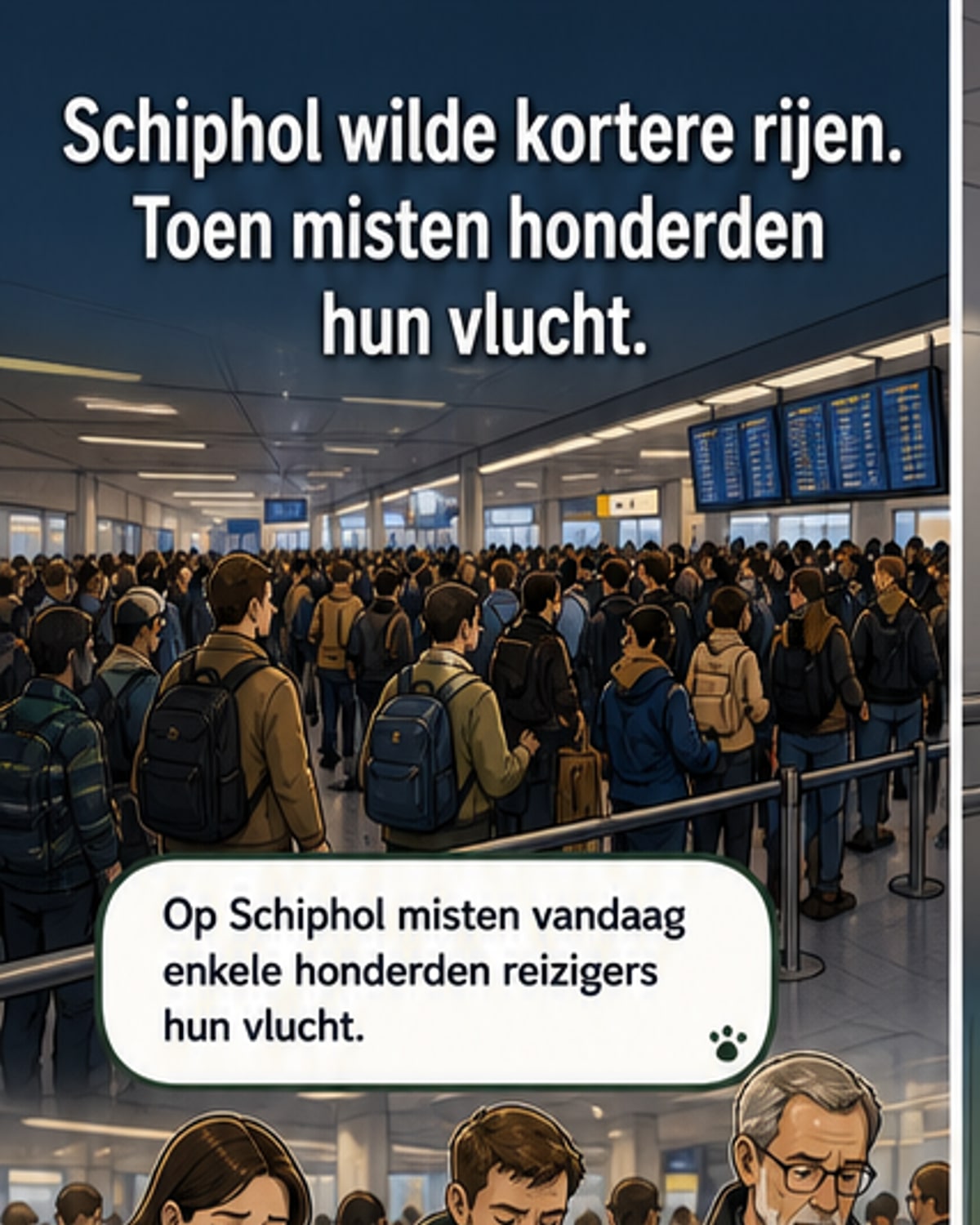 Langdurige wachtrijen bij Schiphol-beveiliging
