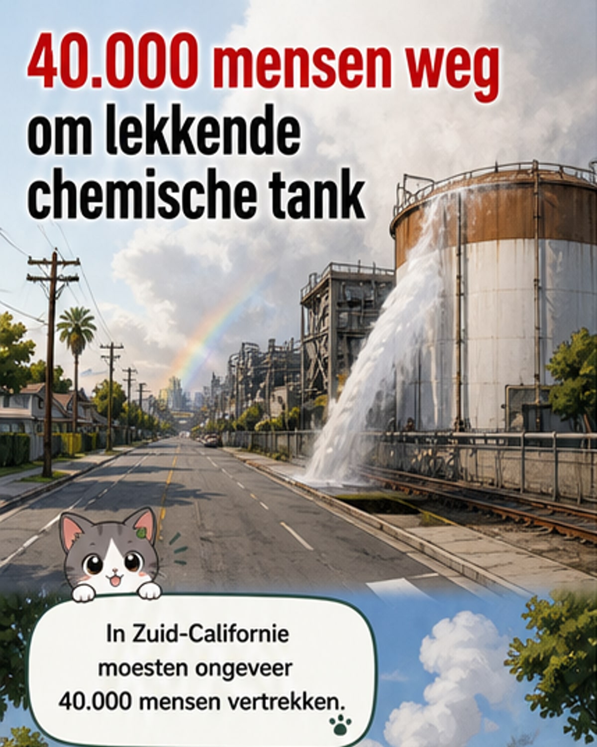 Chemische tank dreigt te exploderen