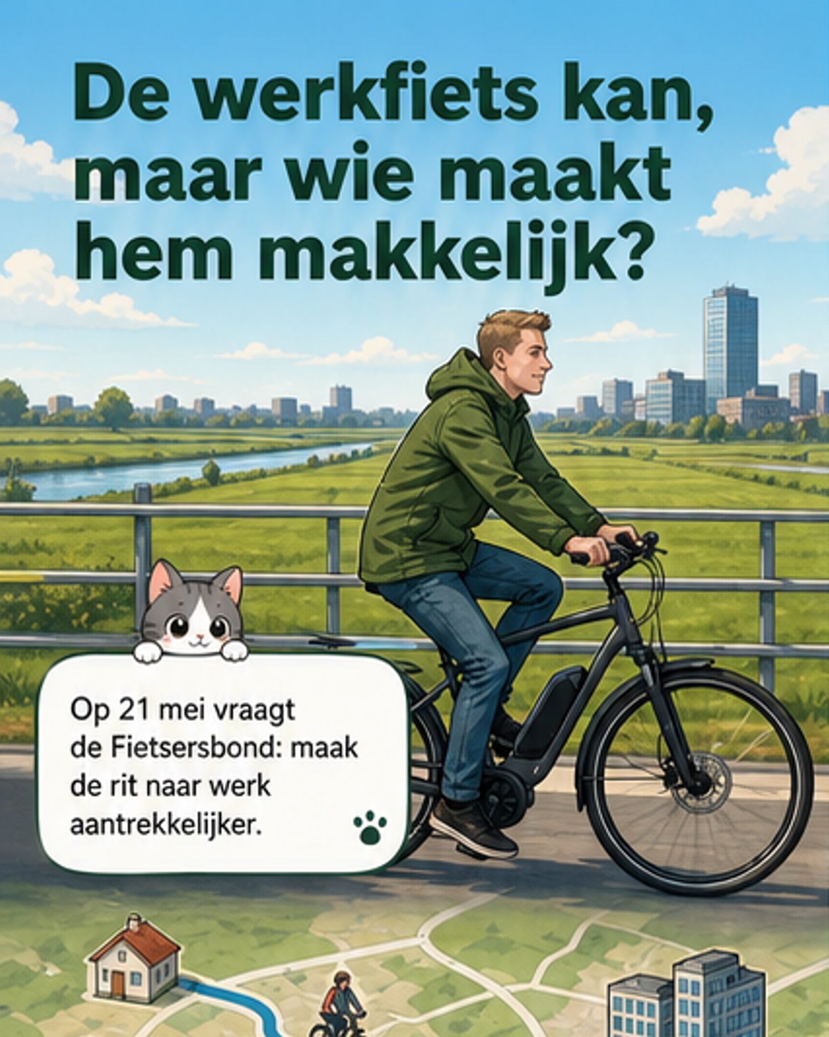 Slechts een kwart fietst naar werk, terwijl 60% dichtbij woont