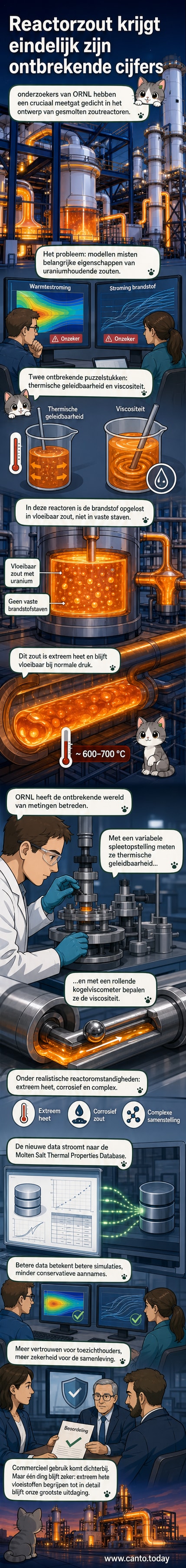 Onderzoeker Tony Birri werkt aan een precisie-apparaat voor het meten van warmtegeleiding in gesmolten zout, omgeven door laboratoriumapparatuur.
