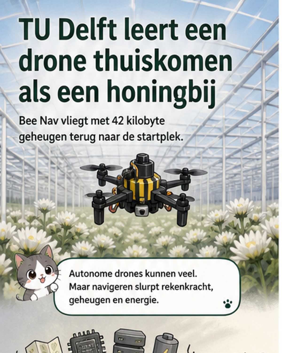 Drone vindt weg als honingbij