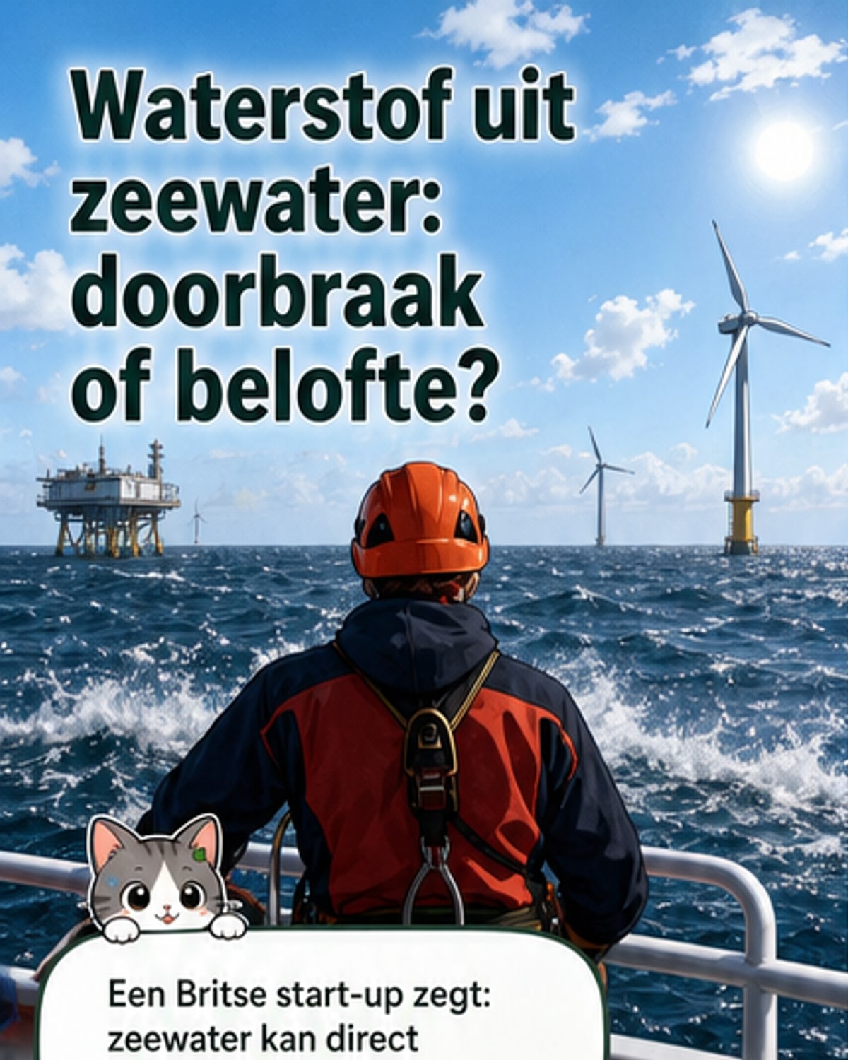 Waterstof direct uit zeewater geproduceerd