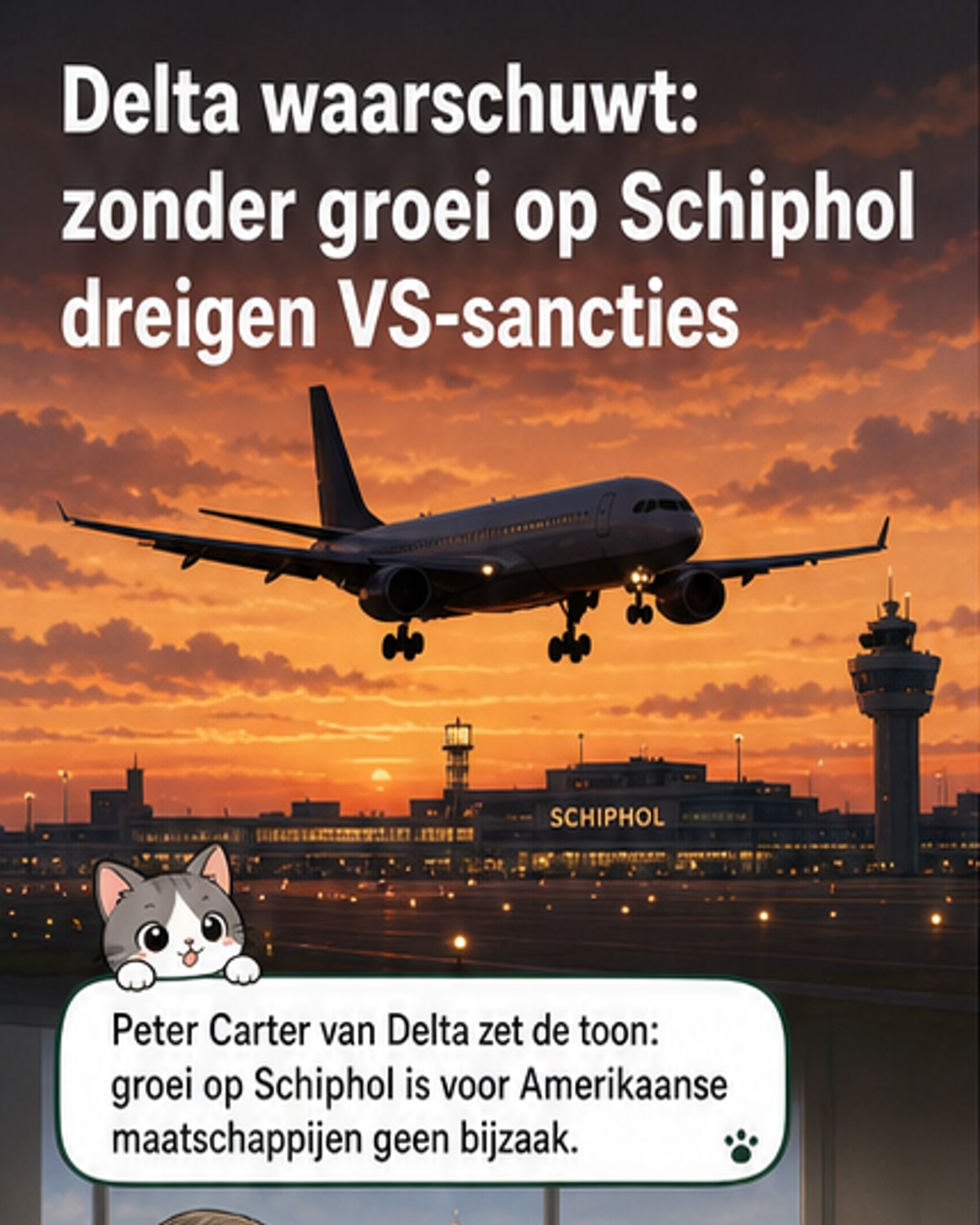 Delta waarschuwt: geen groei op Schiphol, wel sancties