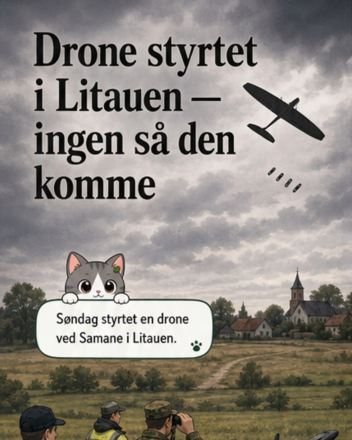 Ukrainsk drone styrtet i Litauen