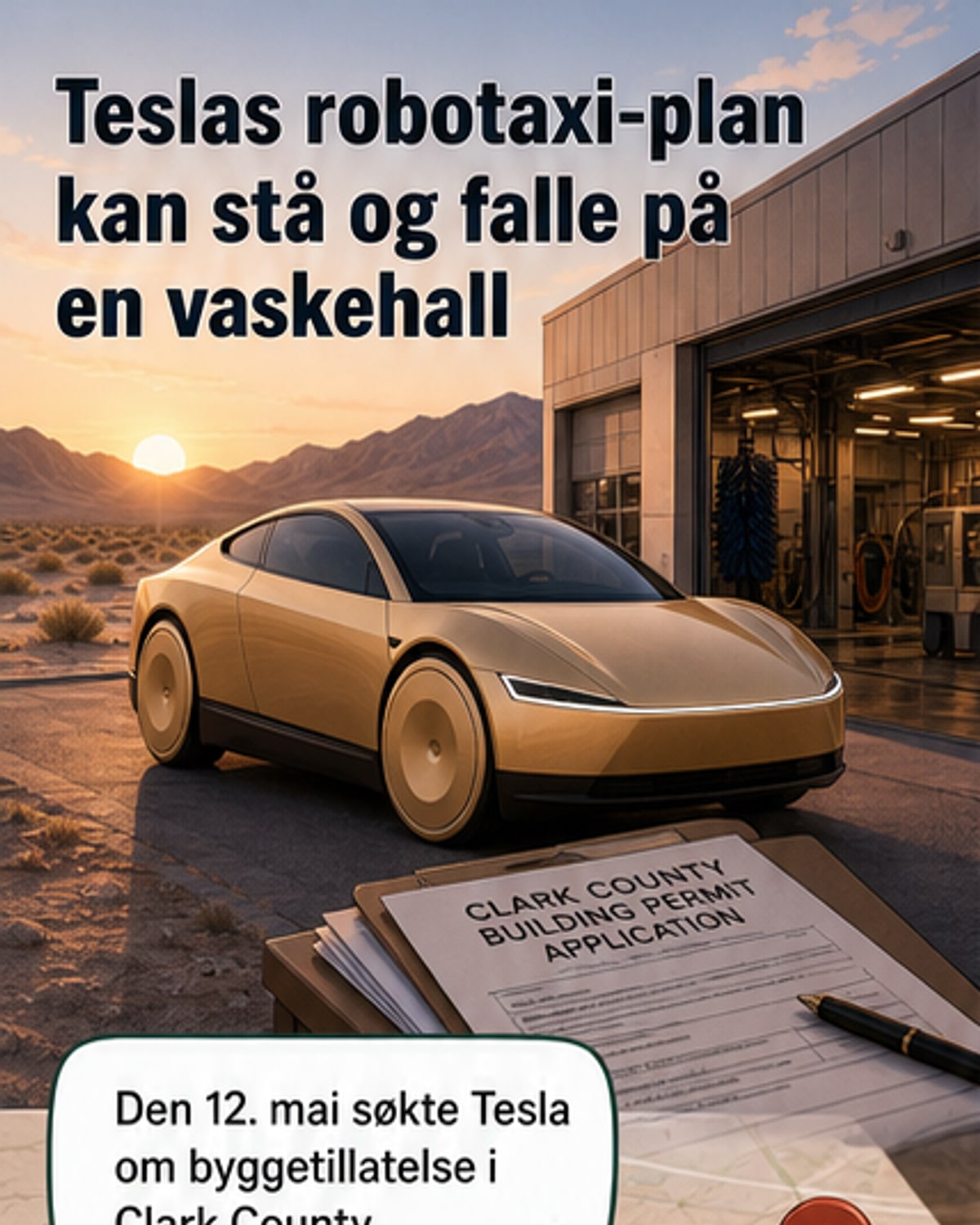 Tesla bygger vaskehall for Cybercab