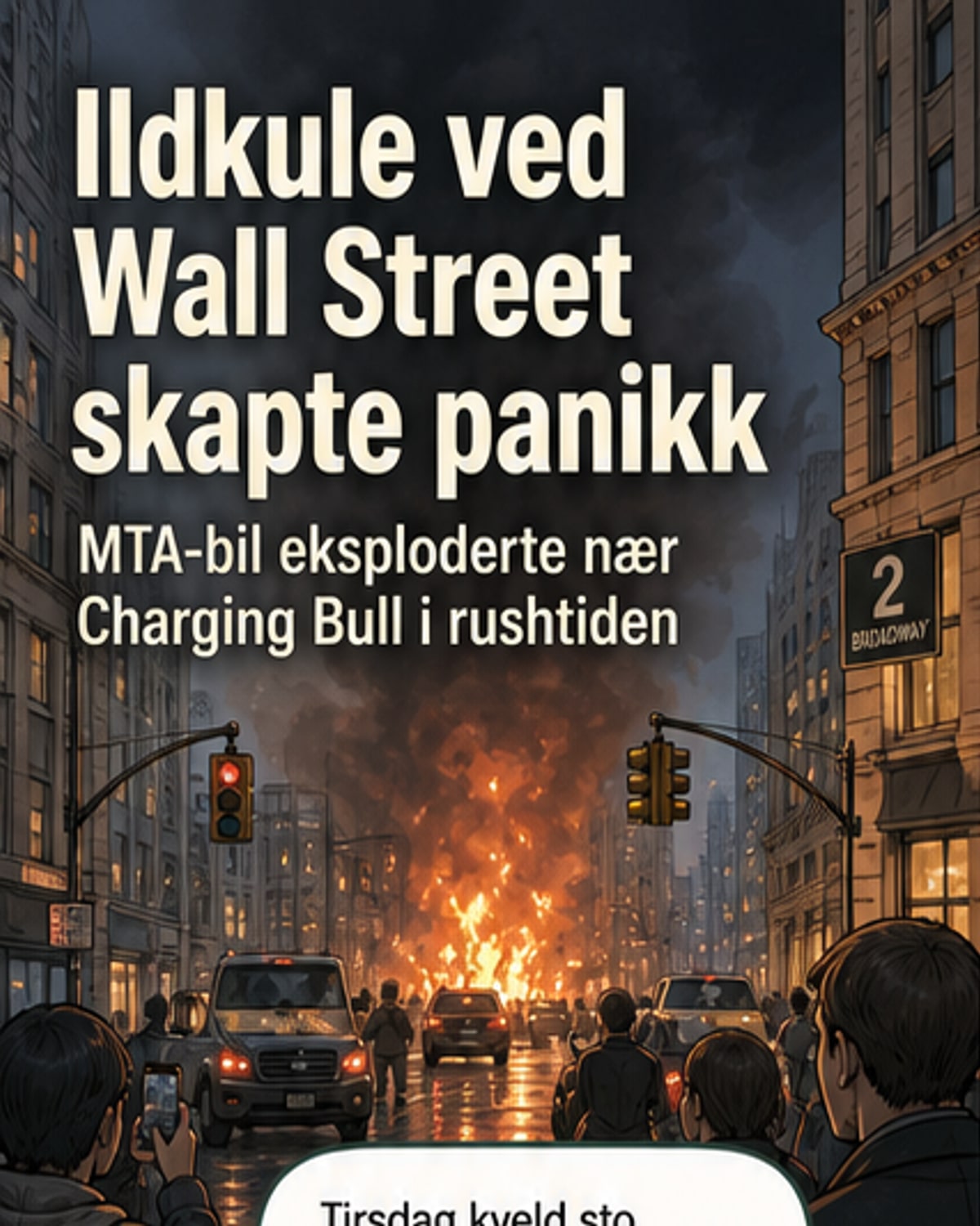 Bil eksploderte ved Charging Bull