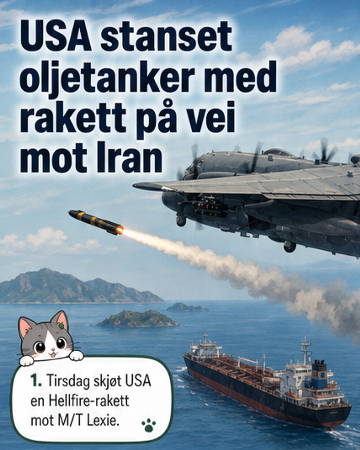 USA skjøt ned tankskip på vei mot Iran