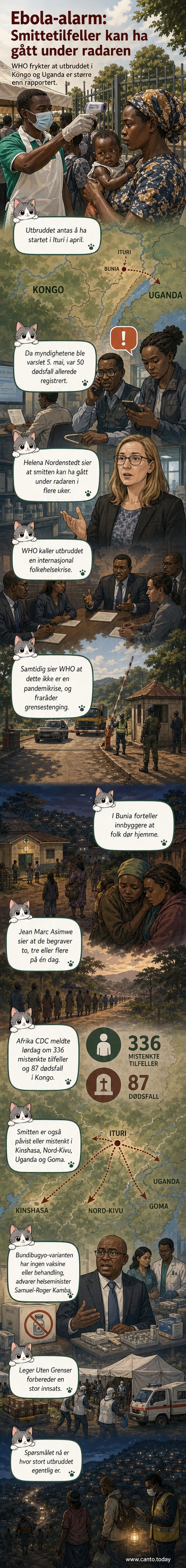 Ambulanse parkert utenfor et sykehus i Bunia under ebola-utbruddet i 2026.