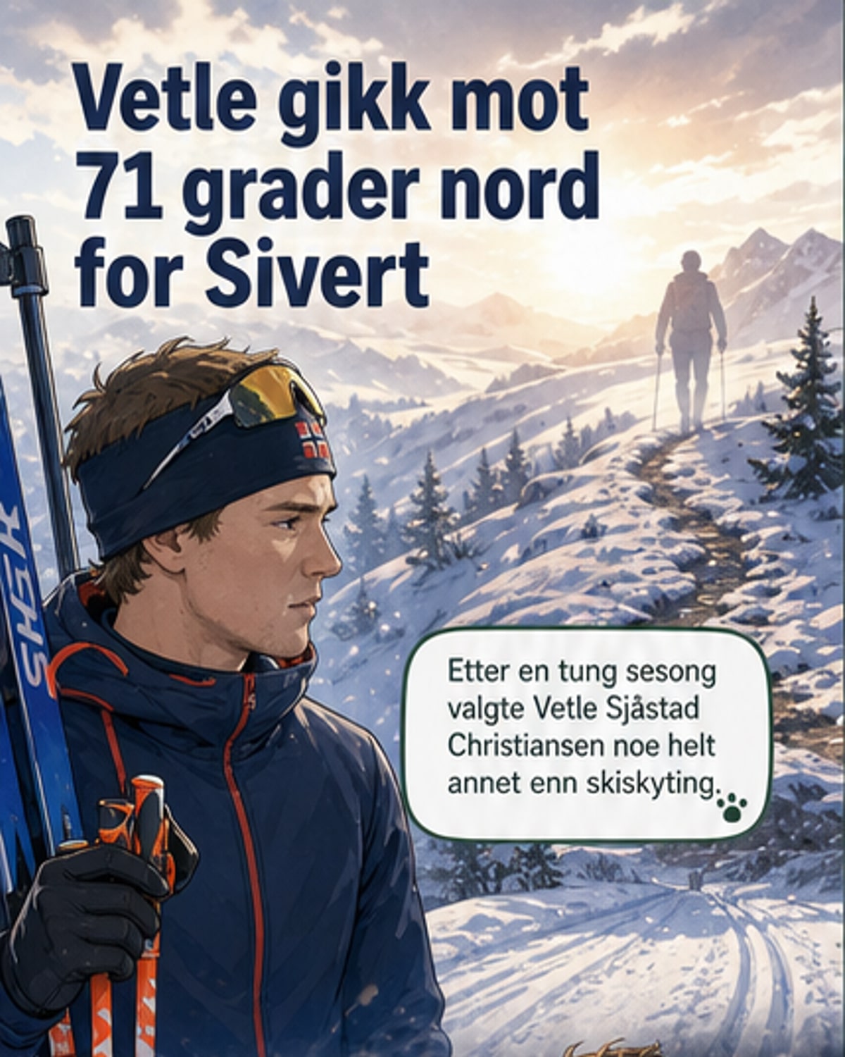 En skiskytter i Arktis for en venn