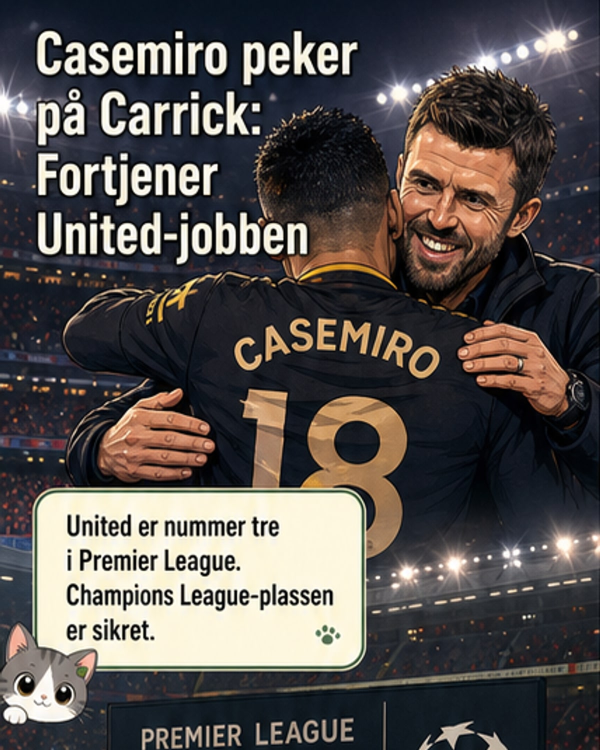 Casemiro støtter Carrick som fast trener