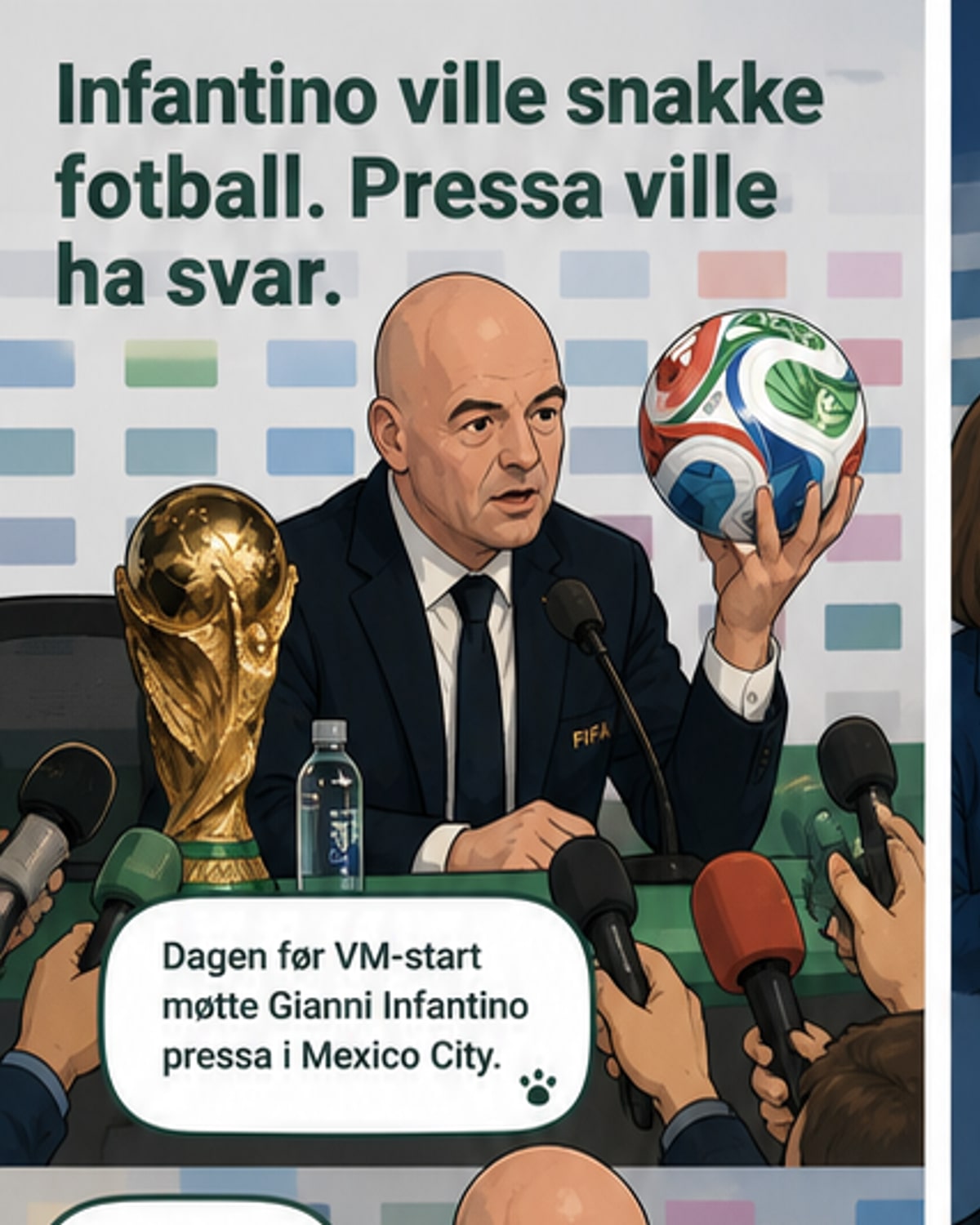 Infantino møter pressa før fotball-VM
