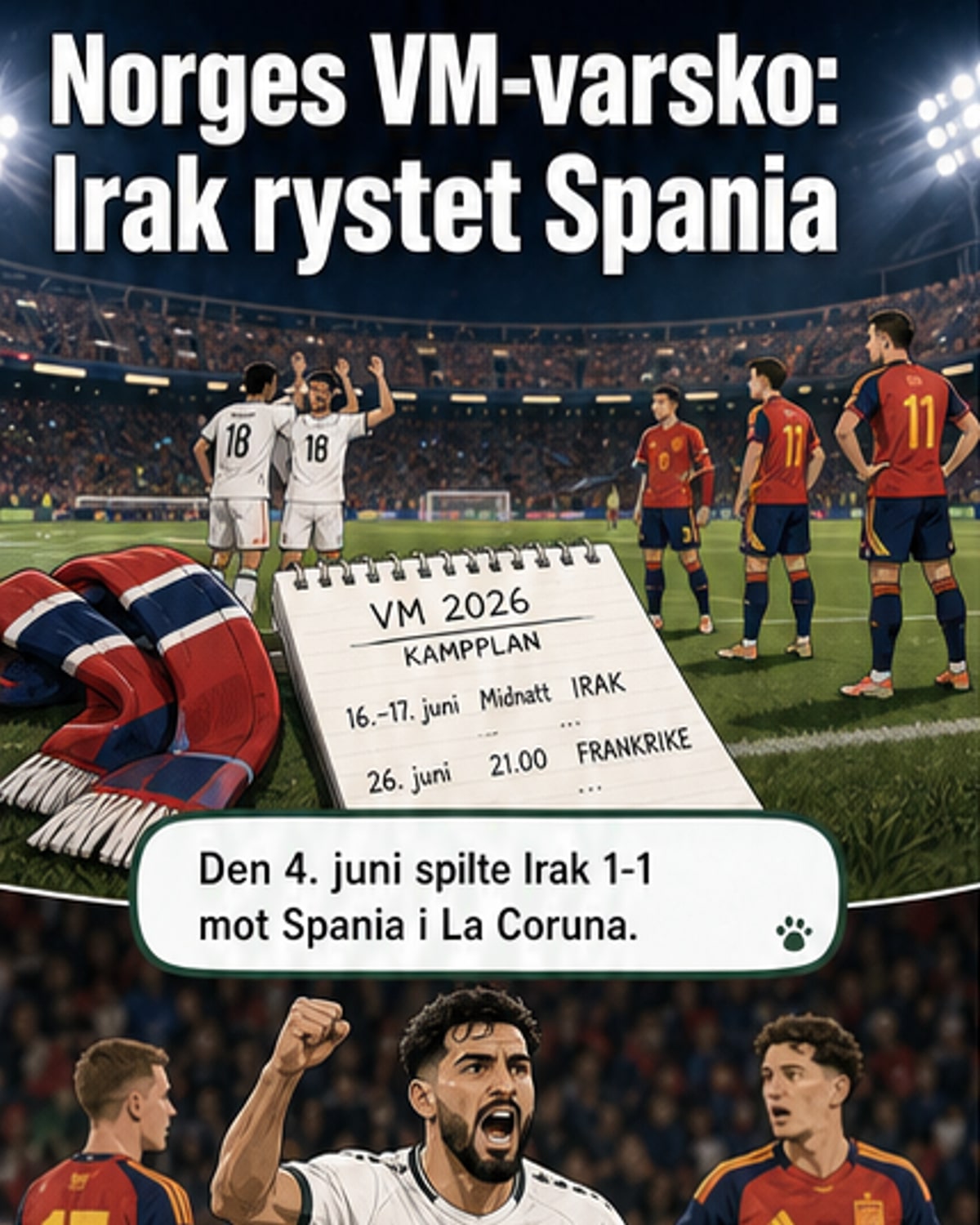 Irak rystet Spania før VM