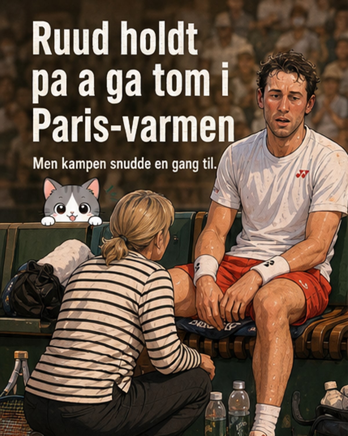 Ruud kollapset av varme – men vant likevel