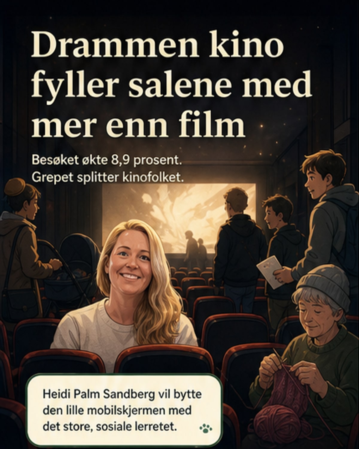 Drammen kino vinner publikum med strikkekino og mat