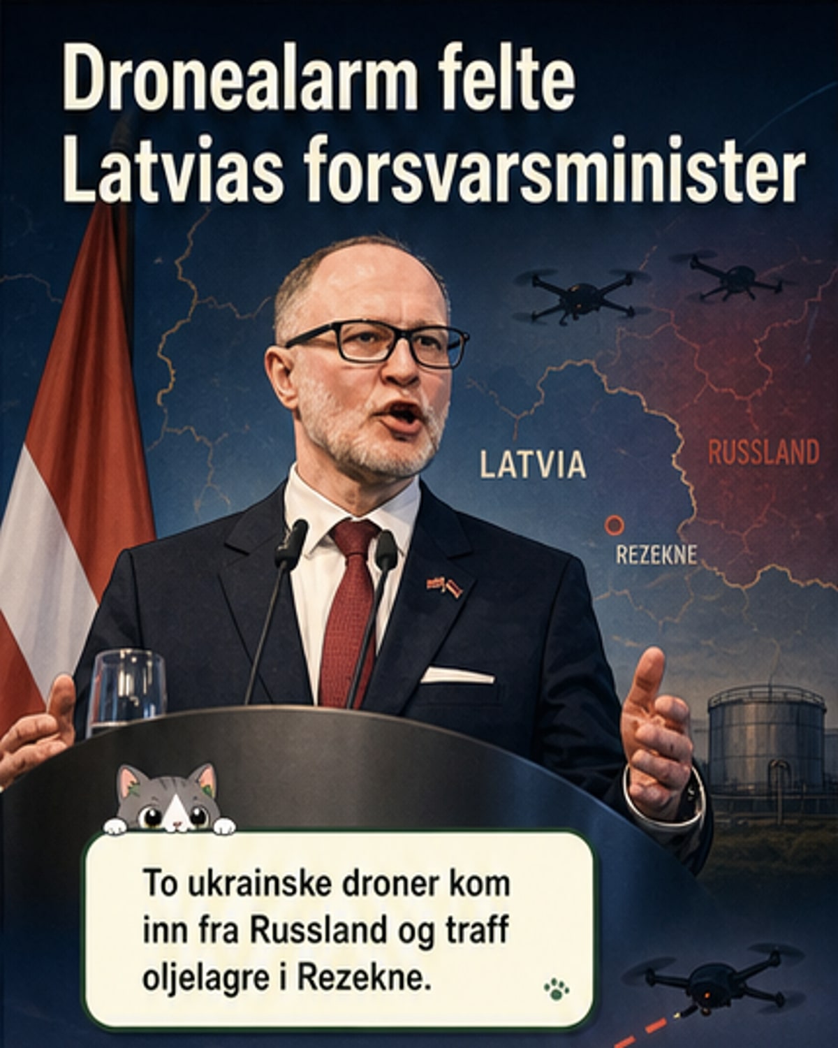 Forsvarsminister gikk av etter droner i Latvia
