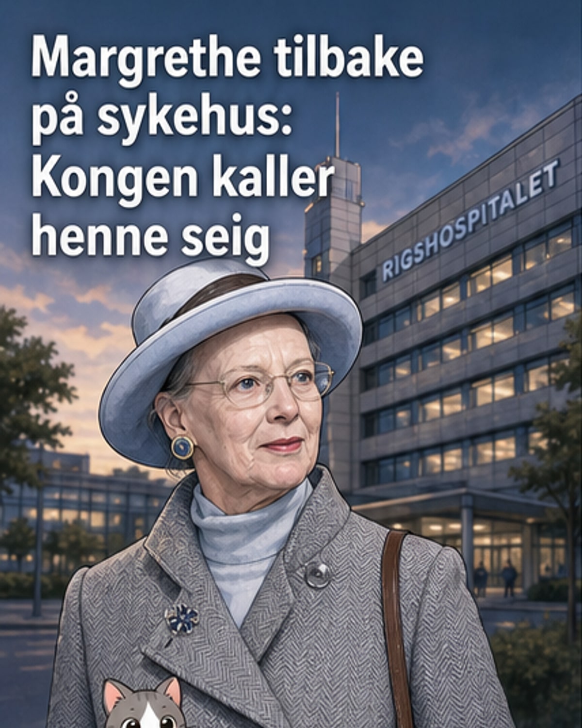 Dronning Margrethe på nytt innlagt