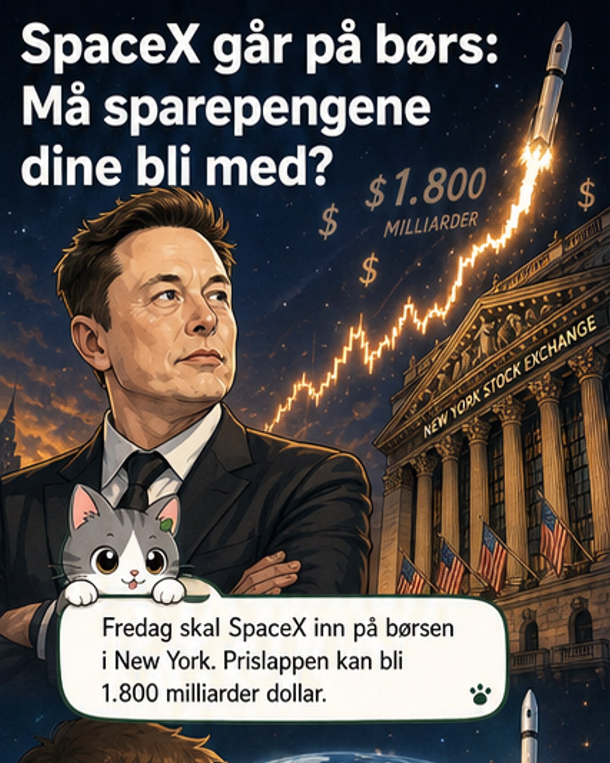 SpaceX på børs: Verdisettelse på 1800 milliarder