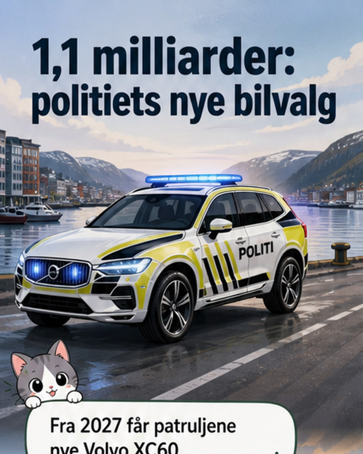 Politiet kjøper nye biler for 1,1 milliard