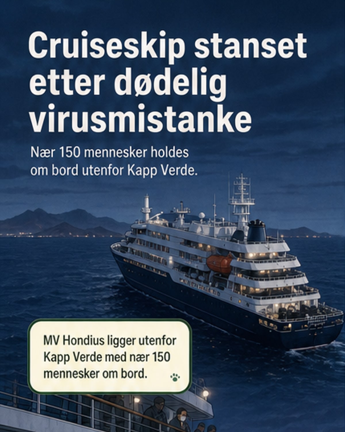Hantavirus-mistanke på cruiseskip