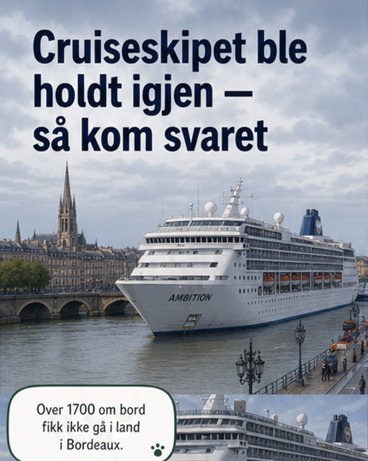 Dødsfall på cruiseskip skyldtes ikke virus