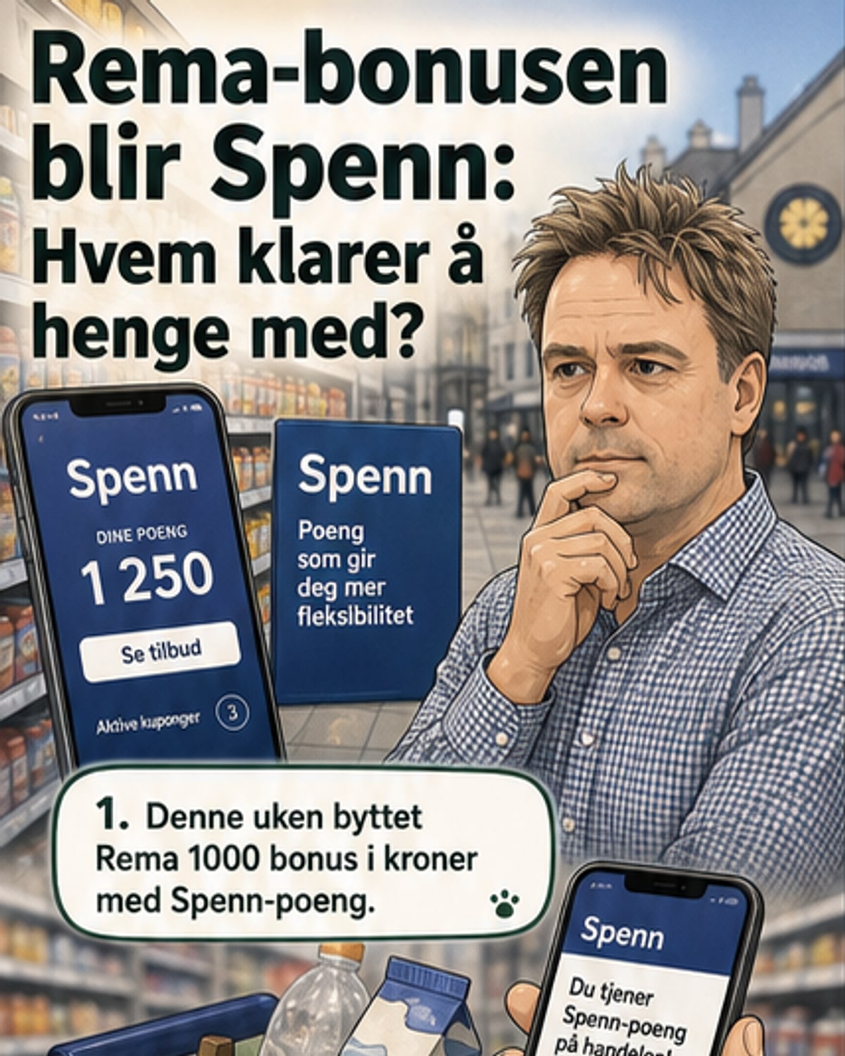 Rema 1000 bytter bonus til Spenn
