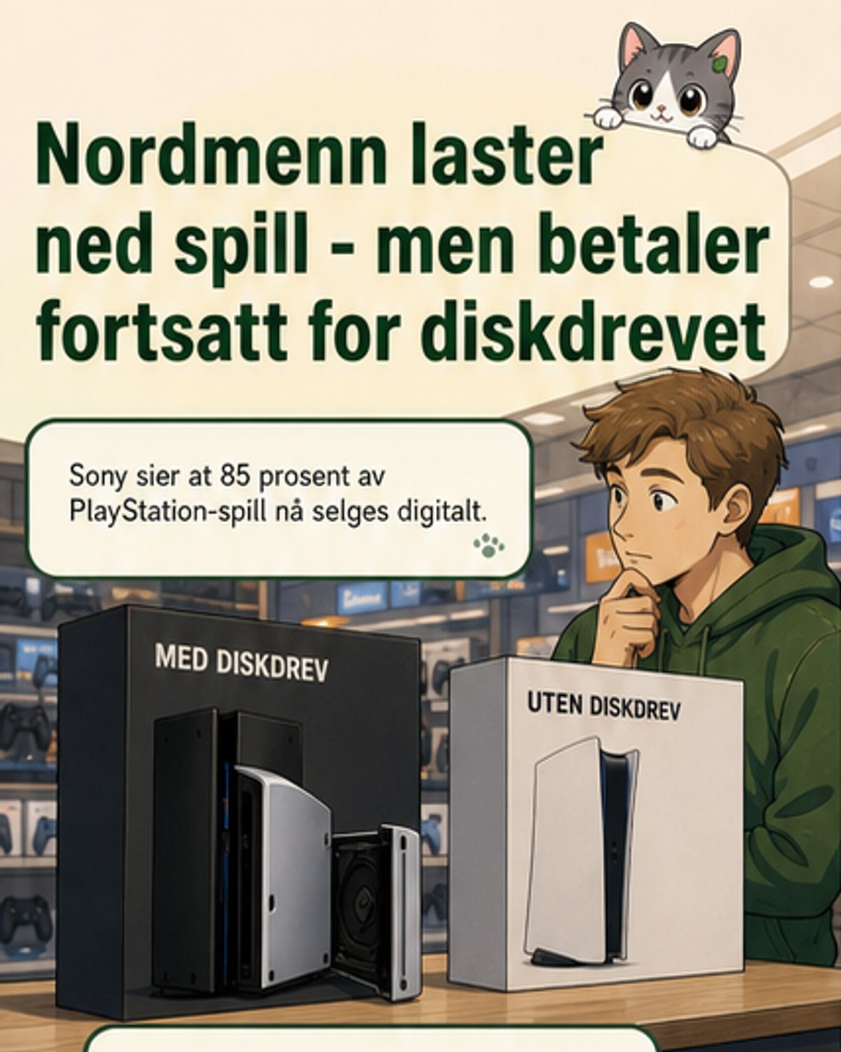 Nordmenn velger fortsatt konsoll med diskdrev