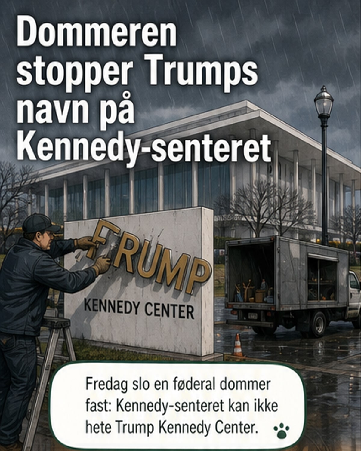 Trump må fjerne navnet sitt fra Kennedy-senteret