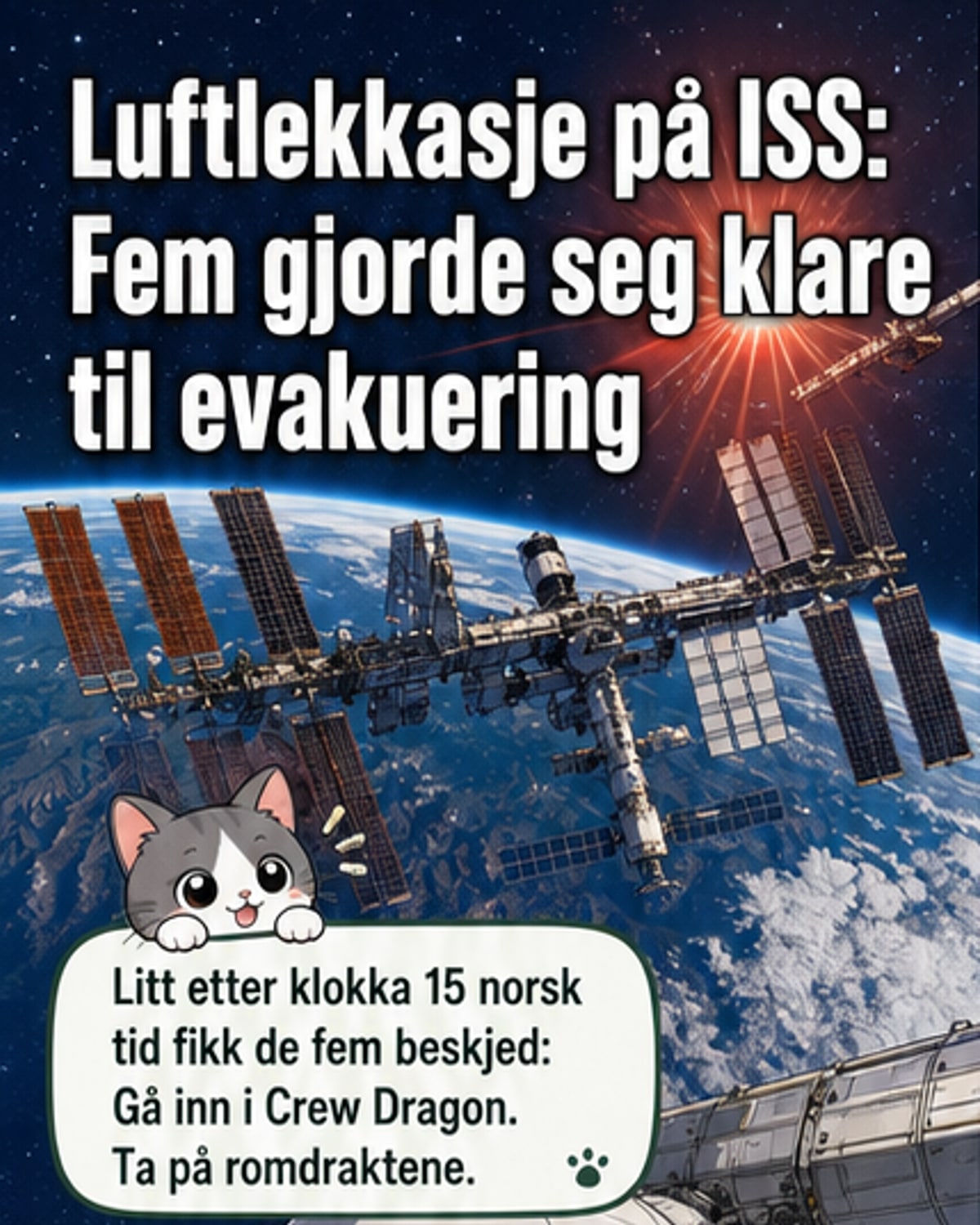Luftlekkasje på ISS – evakuering forberedt