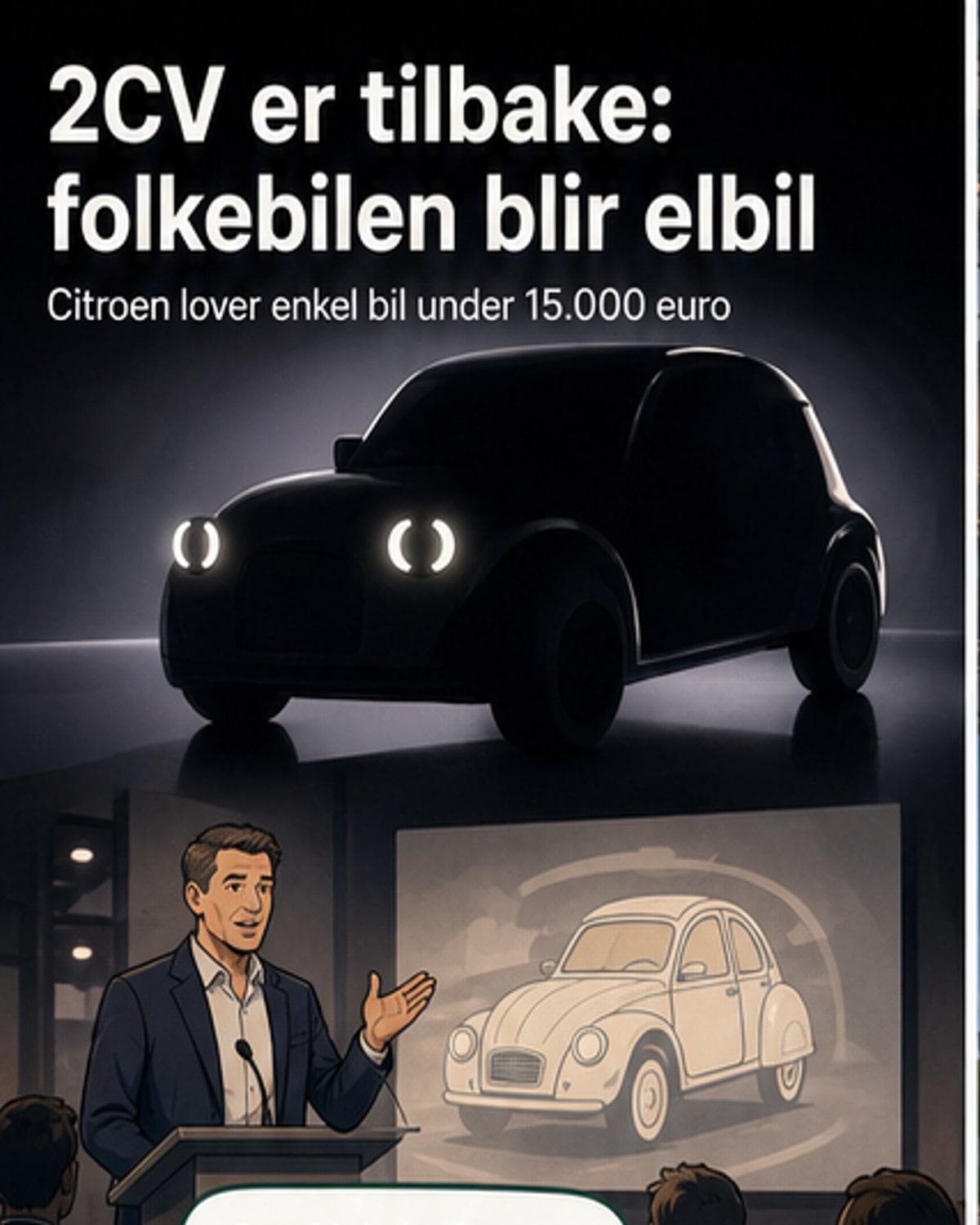 Den ikoniske 2CV kommer tilbake – som elbil