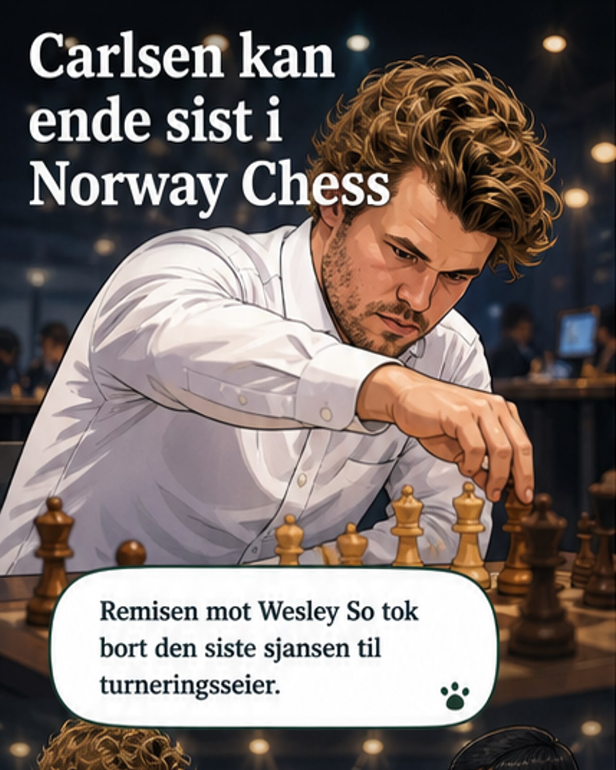 Carlsen ender med remis mot lederen