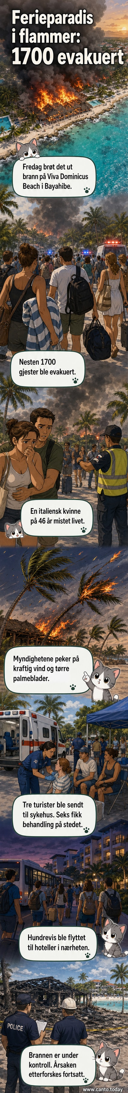 Tykk, svart røyk og flammer stiger fra et luksushotel i Karibia under en dødelig brann.