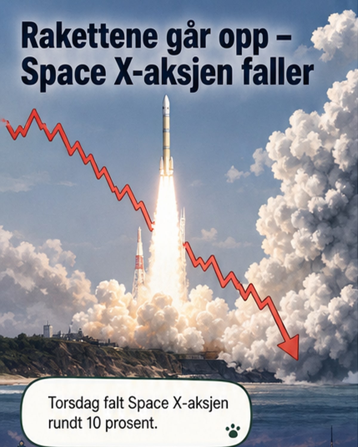 SpaceX-aksjen faller 10 prosent