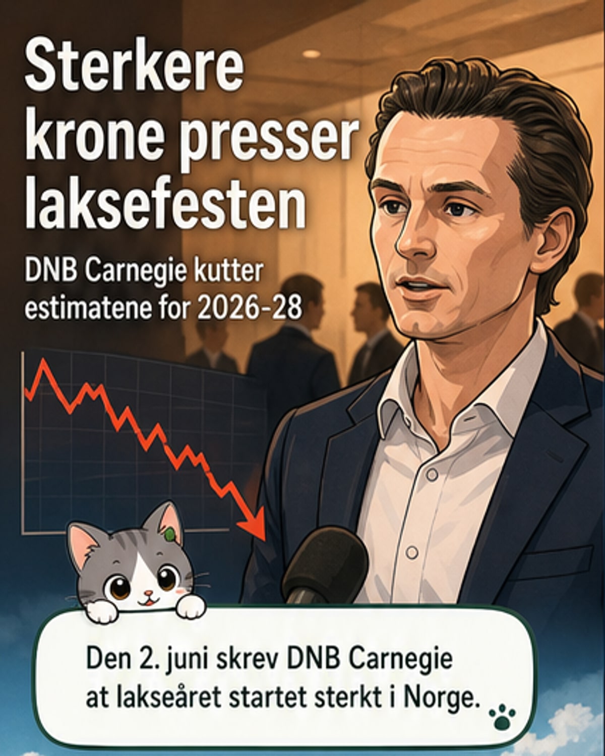 Lakseprisene ned – krone og vær slår til