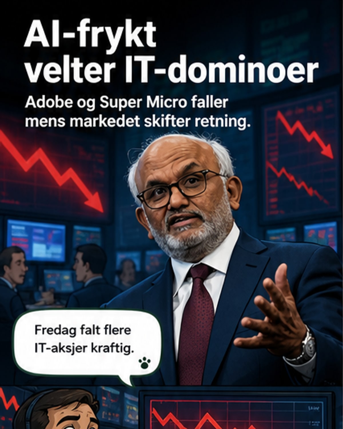 IT-aksjer raser etter ledelsesbytte og AI-angst