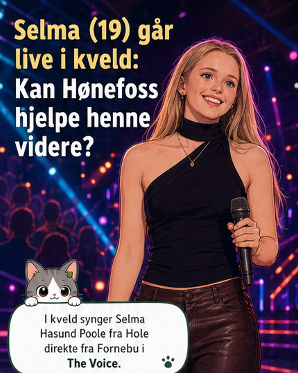 19-åringen Selma på live-TV i kveld
