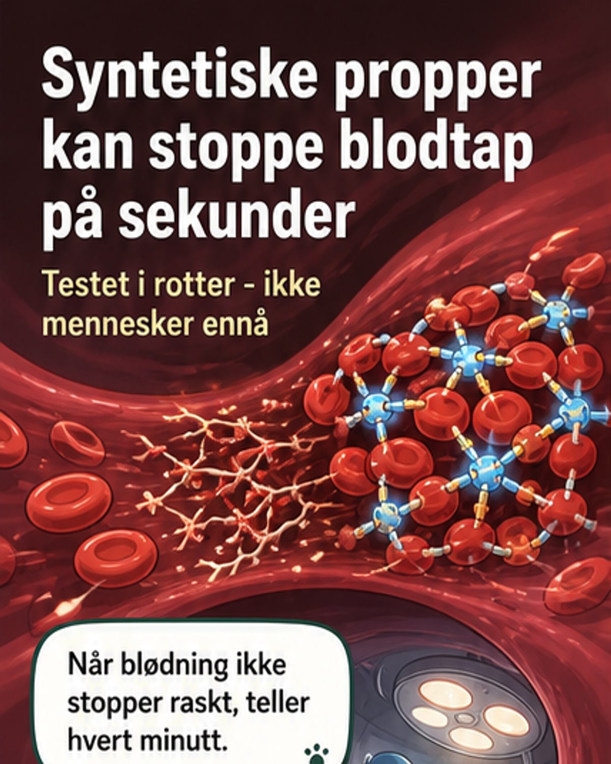 Kunstige blodpropper stopper blødning 13 ganger bedre