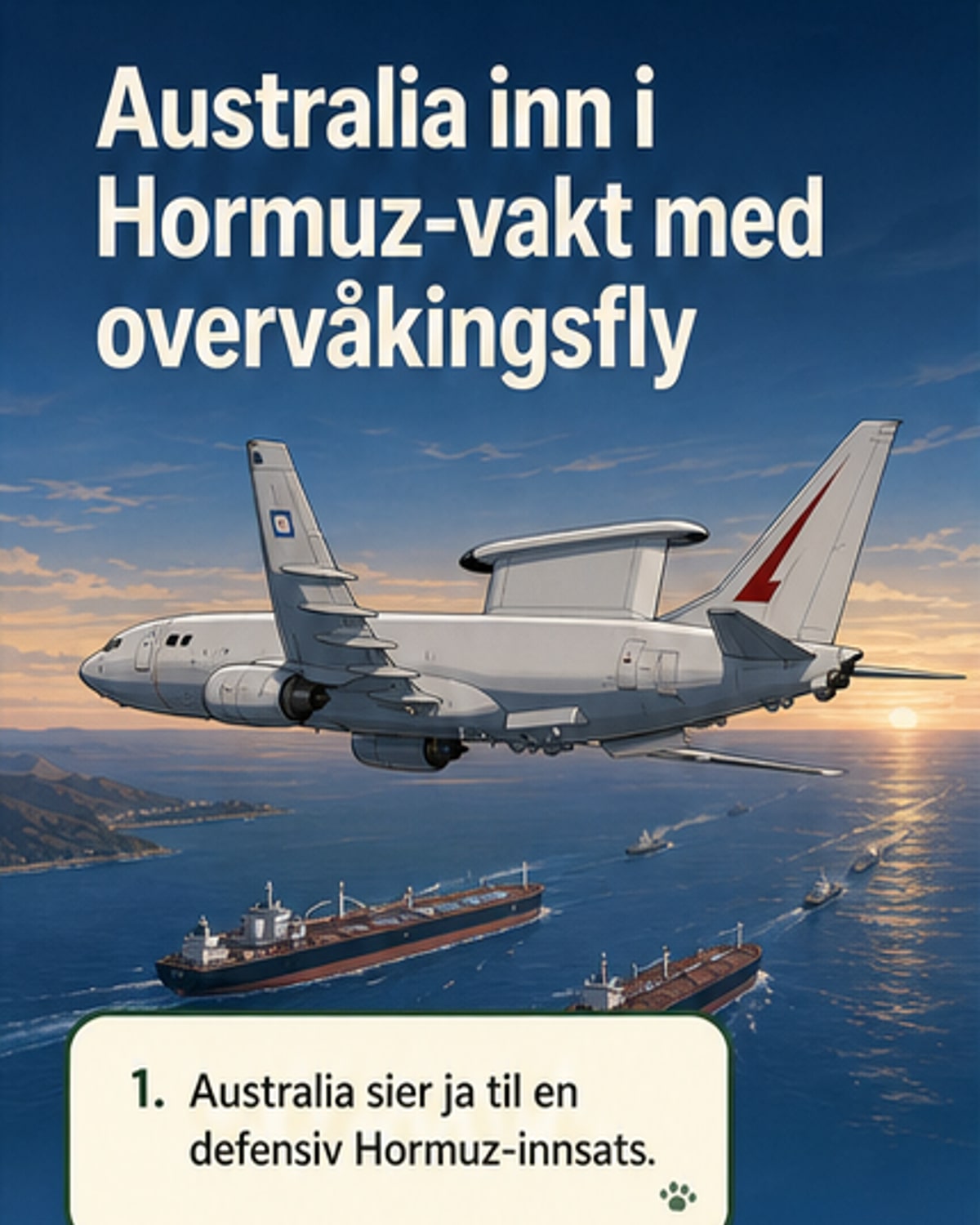 Australia sender overvåkingsfly til Hormuz