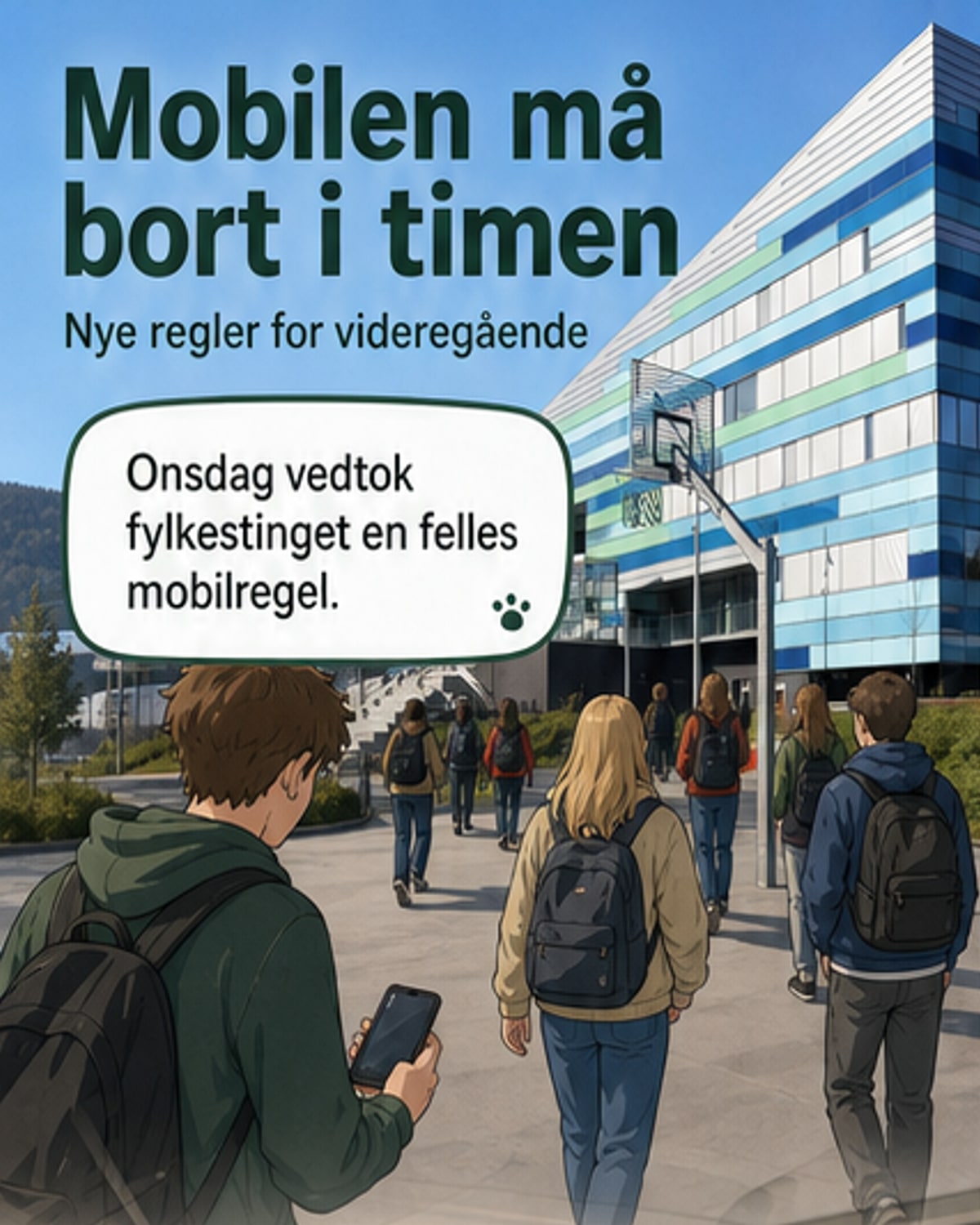 Mobilforbud i alle videregående skoler