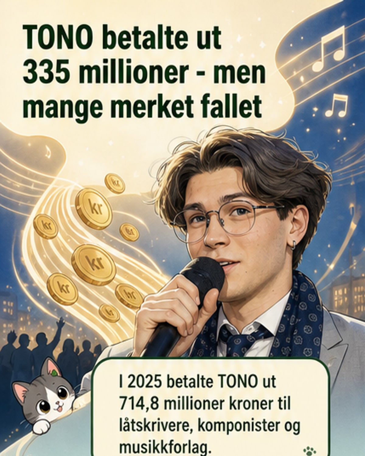 335 millioner til norske musikkskapere