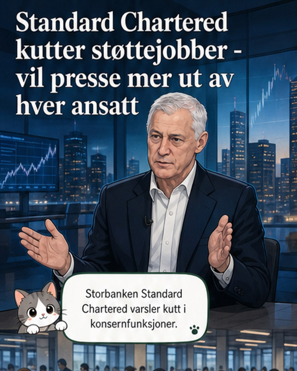 Standard Chartered kutter 15 % av støttefunksjoner