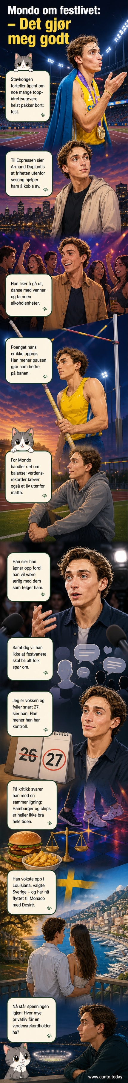 Armand Duplantis under en stavhoppkonkurranse, med publikum i bakgrunnen og en dynamisk kroppsholdning i lufta.