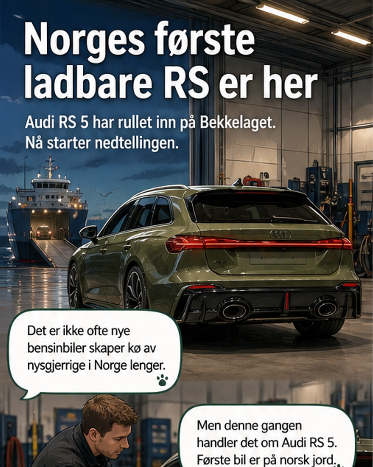 Ny Audi RS 5 på vei til norske veier