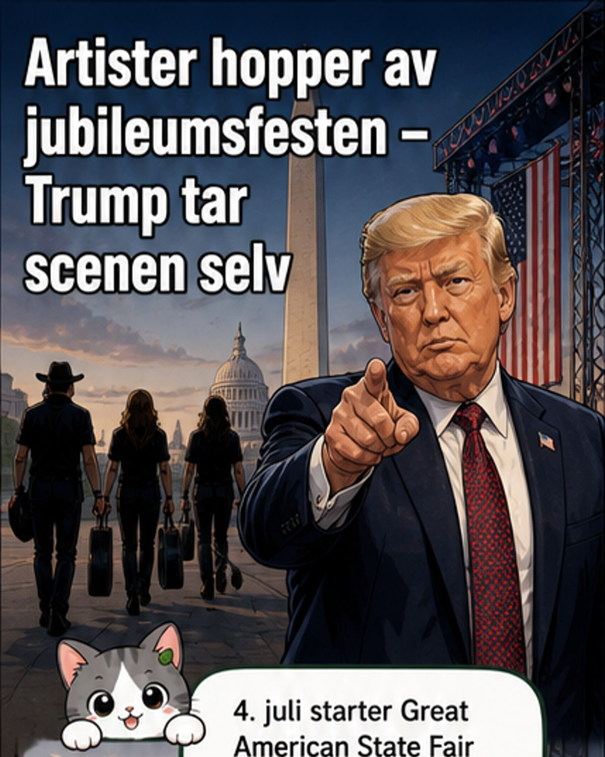 Artister trekker seg fra jubileum – nå åpner Trump