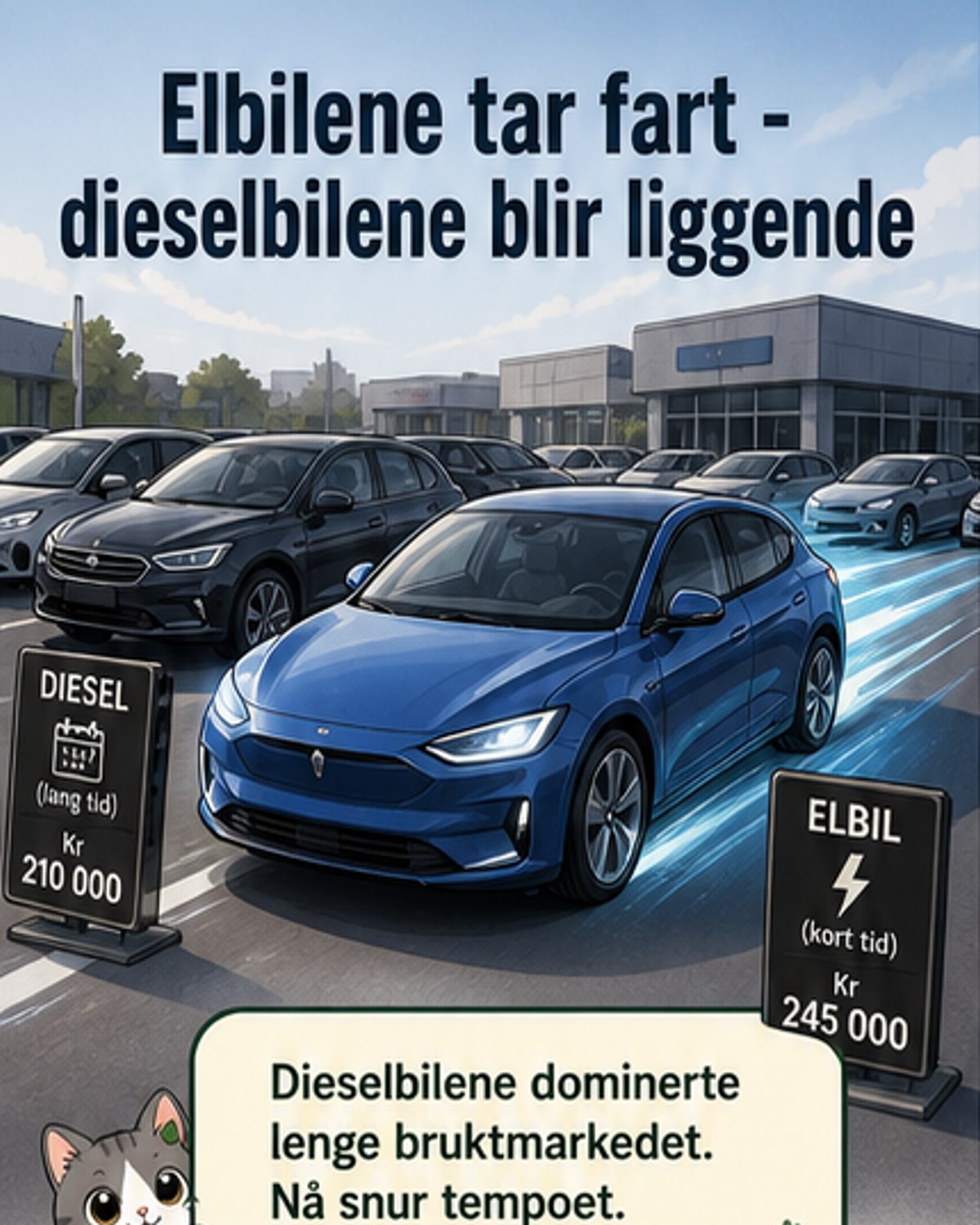 Elbilene selges nå raskere enn diesel
