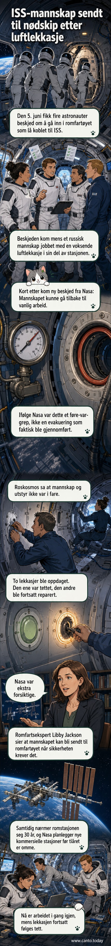 Romstasjonen ISS svever i verdensrommet mot en blå jordkule i bakgrunnen, med solcellepanel utstrekkt som vinger.