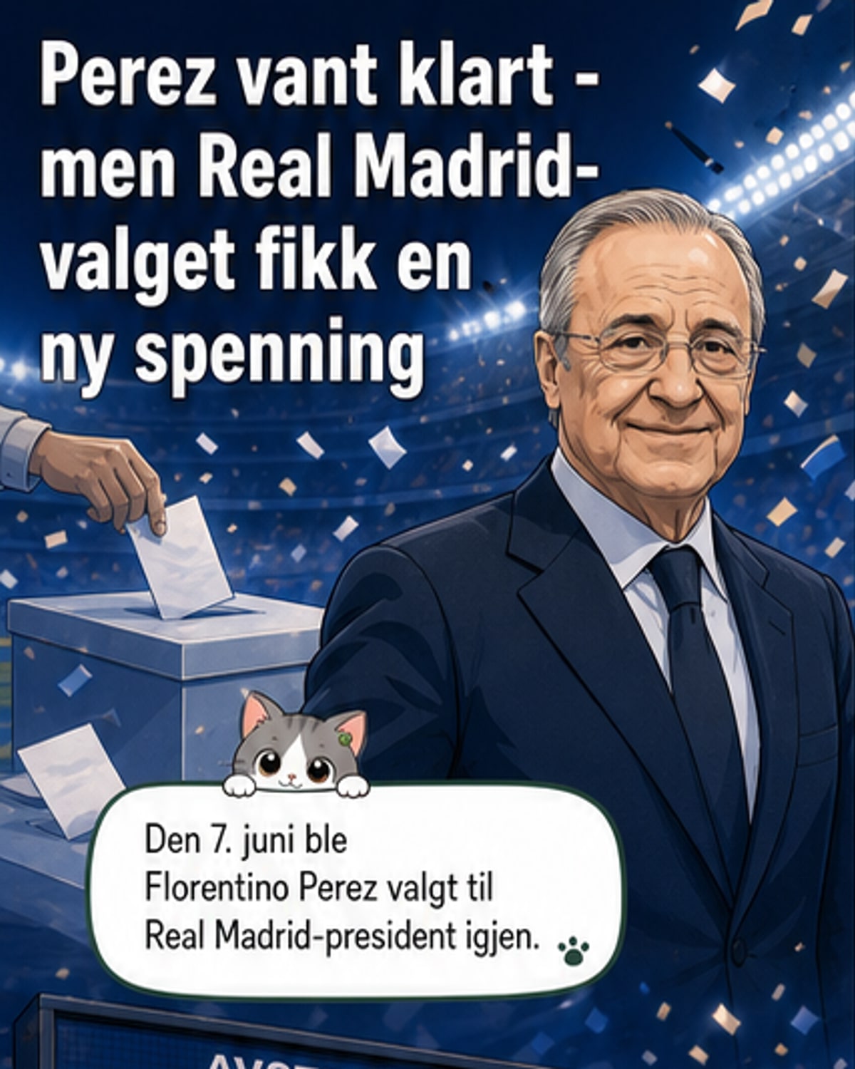 Florentino Pérez gjenvalgt i Real Madrid