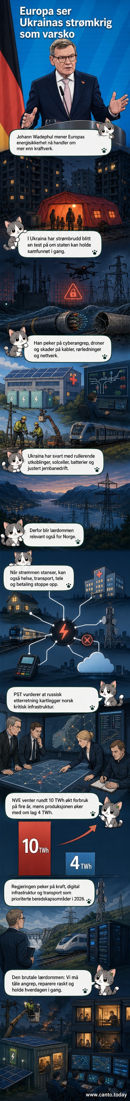 En arbeider står blant ruiner av et ødelagt kraftverk i Ukraina, hvor angrep har vist sårbarheten i energiinfrastruktur – en lærdom nå tatt til hjerte i Europa.