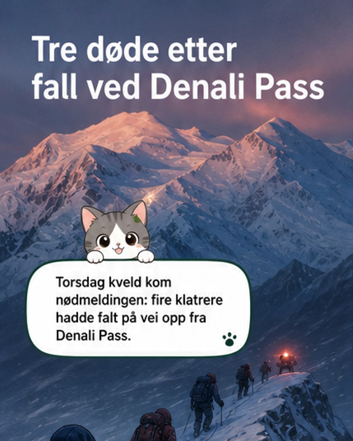 Tre klatrere omkommet på Denali