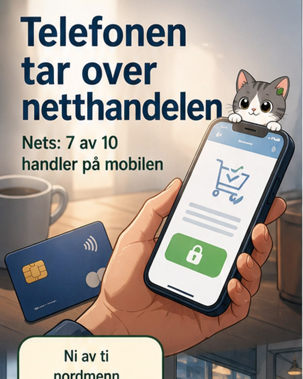 Nordmenn handler på nett med telefonen